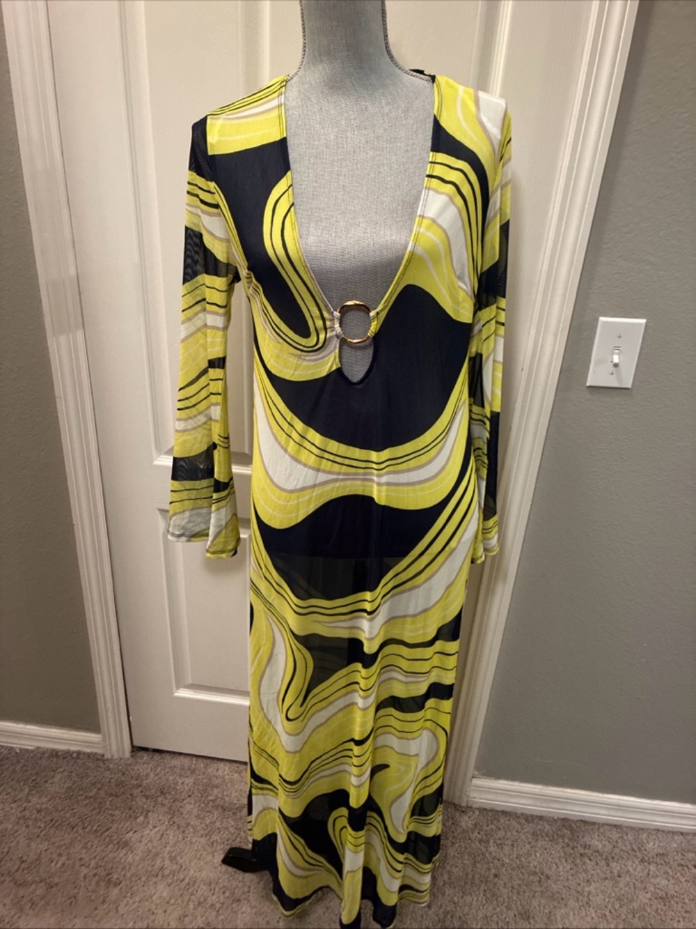 Trina turk ladies swim suit cover maxi dress